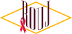 Logo with 'ROUJ' text and a red ribbon.